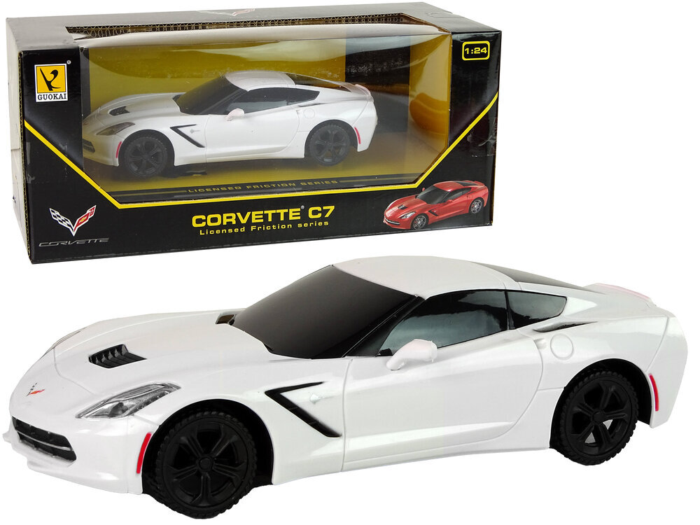 Tālvadības pults Corvette C7 1:24 automašīna, balta цена и информация | Rotaļlietas zēniem | 220.lv