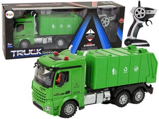 Ar tālvadības pulti vadāma atkritumu mašīna Lean Toys, zaļa cena un informācija | Rotaļlietas zēniem | 220.lv