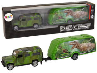 Automašīnas komplekts ar dinozauru piekabi Lean Toys cena un informācija | Rotaļlietas zēniem | 220.lv