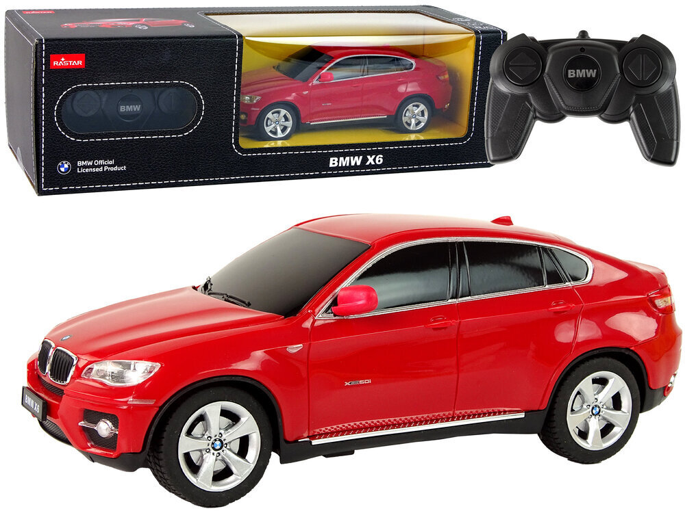 Tālvadības mašīna Bmw X6 Rastar, sarkana cena un informācija | Rotaļlietas zēniem | 220.lv