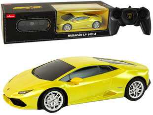 Машина Lamborghini Huracan на дистанционном управлении, 1:24, желтая цена и информация | Игрушки для мальчиков | 220.lv