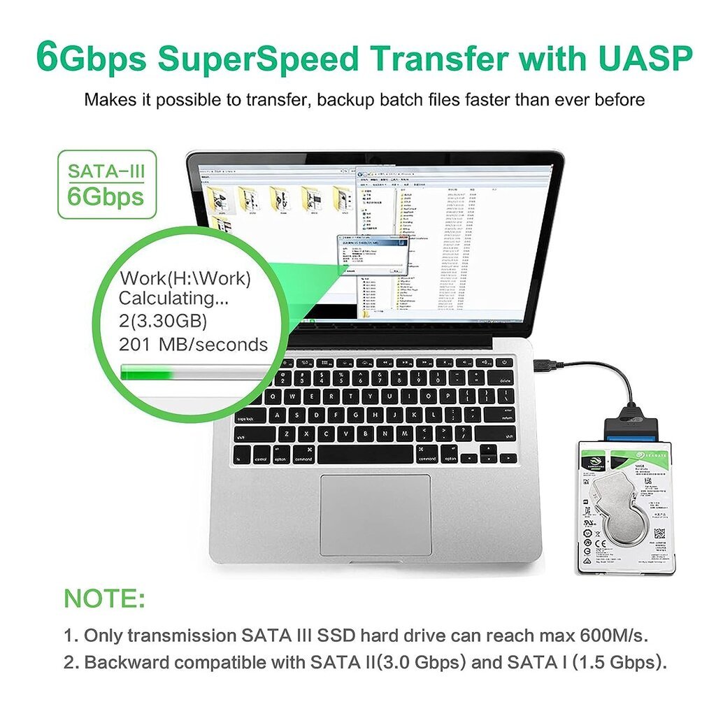 Adapteris USB į SATA 3.0 cena un informācija | Adapteri un USB centrmezgli | 220.lv