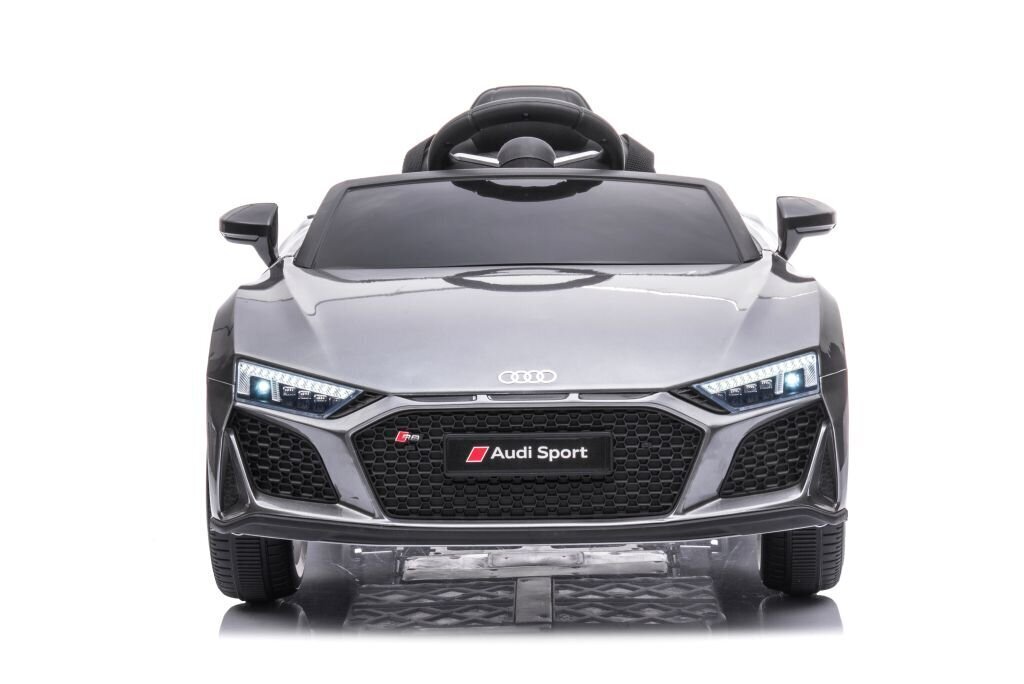 Vienvietīgs elektroauto bērniem Lean Toys Audi R8, sudraba cena un informācija | Bērnu elektroauto | 220.lv