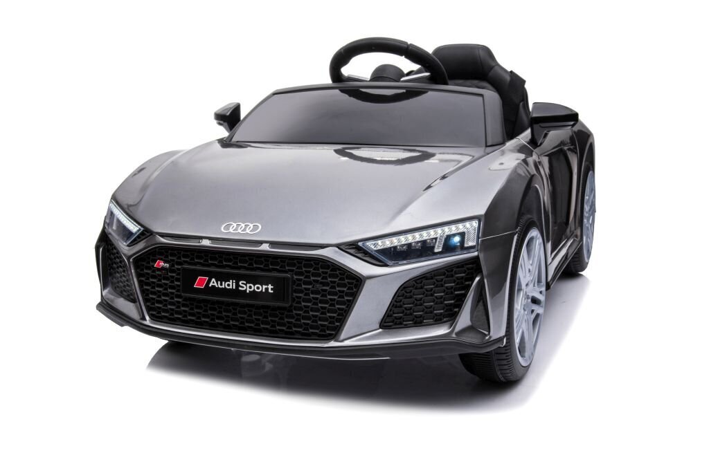 Vienvietīgs elektroauto bērniem Lean Toys Audi R8, sudraba cena un informācija | Bērnu elektroauto | 220.lv