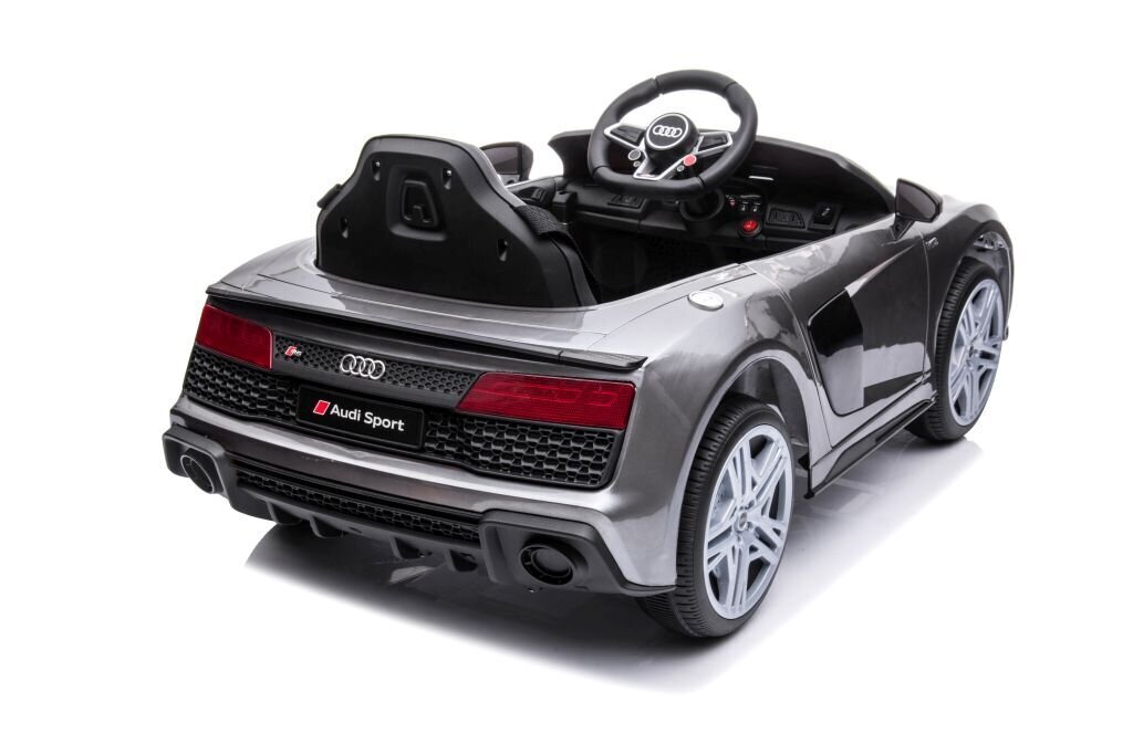 Vienvietīgs elektroauto bērniem Lean Toys Audi R8, sudraba cena un informācija | Bērnu elektroauto | 220.lv