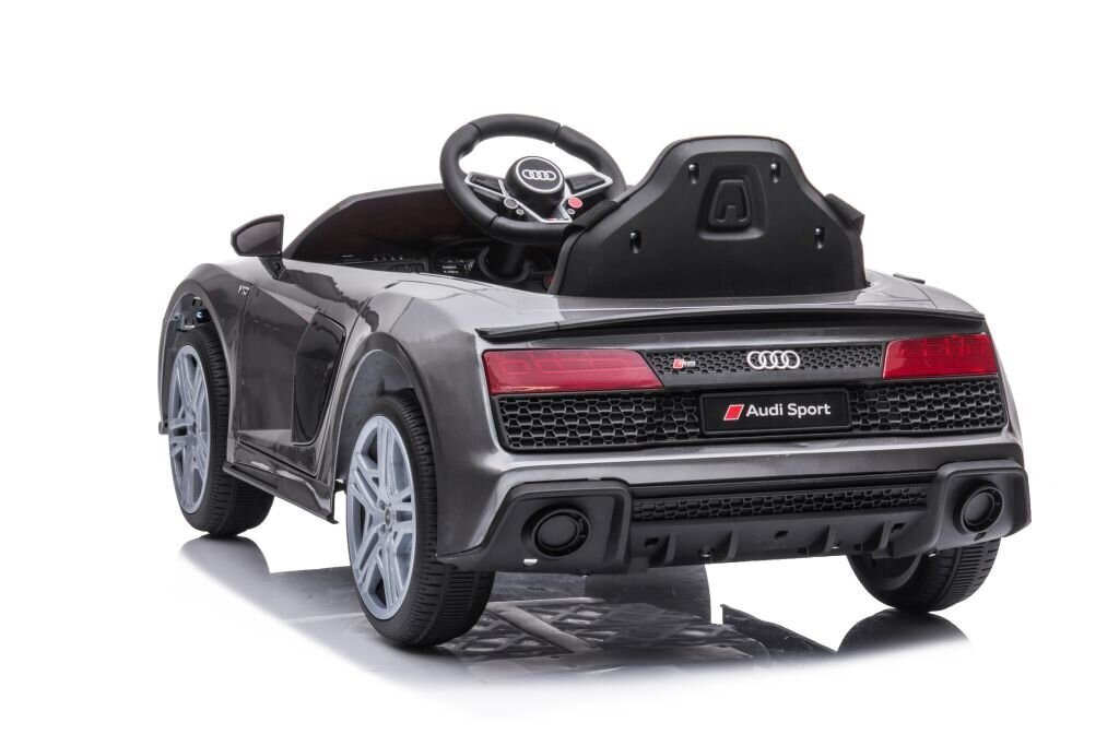 Vienvietīgs elektroauto bērniem Lean Toys Audi R8, sudraba cena un informācija | Bērnu elektroauto | 220.lv