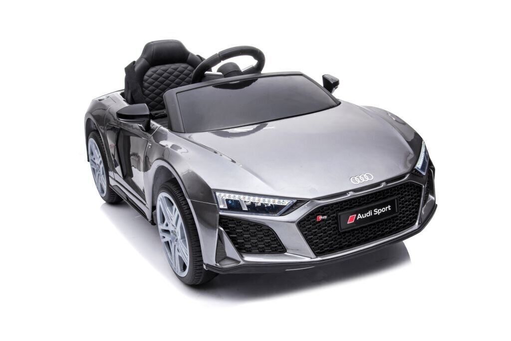 Vienvietīgs elektroauto bērniem Lean Toys Audi R8, sudraba cena un informācija | Bērnu elektroauto | 220.lv