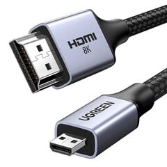 Кабель Micro HDMI - HDMI 8K UGREEN HD164, 1 м цена и информация | Кабели и провода | 220.lv