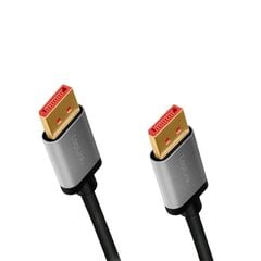 Кабель DisplayPort cable 8K/60 Hz,DP/M do DP/M,alu. 1 м цена и информация | Кабели и провода | 220.lv