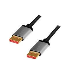 LogiLink DisplayPort kabelis 8K / 60 Hz, DP / M iki DP / M, alu. 1m cena un informācija | Kabeļi un vadi | 220.lv