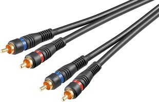 Goobay 2 x RCA - 2 x RCA, 0,2 m. цена и информация | Кабели и провода | 220.lv