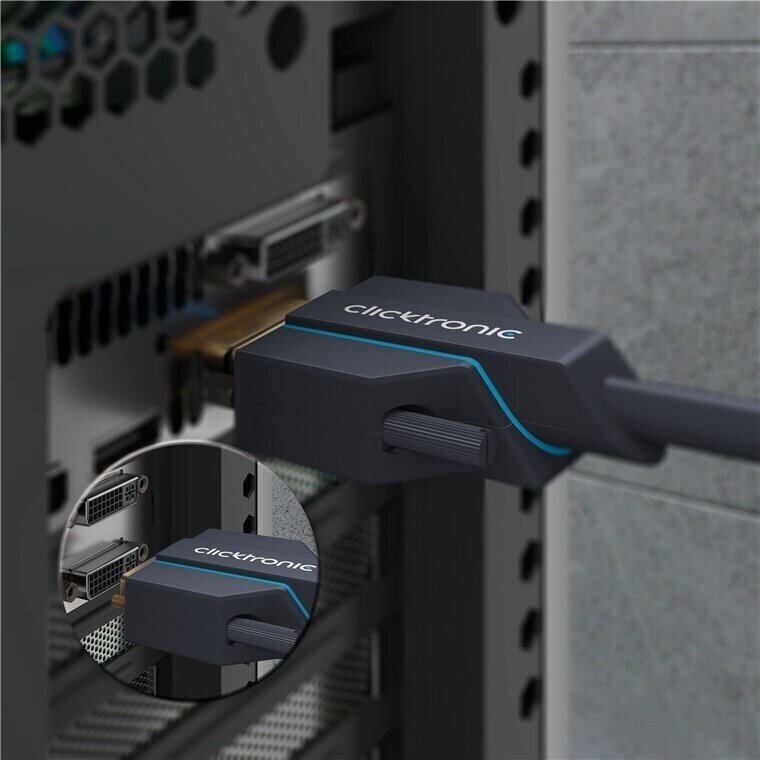 Clicktronic, DVI-D Dual Link/HDMI, 7.5 m cena un informācija | Kabeļi un vadi | 220.lv
