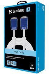 Sandberg 501-61 Monitor Cable VGA LUX 1.8m цена и информация | Кабели и провода | 220.lv