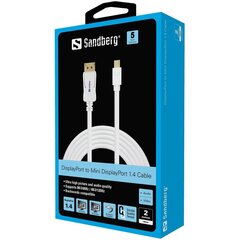 Sandberg 509-17 DP-MiniDP 1.4 8K60Hz 2m цена и информация | Кабели и провода | 220.lv