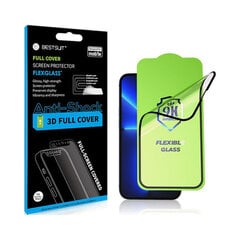 Bestsuit Flexible 3D pilnekrāna stikls (9H) priekš iPhone 15 Pro Max (6,7") Melns cena un informācija | Ekrāna aizsargstikli | 220.lv