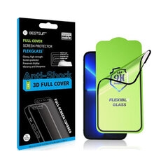 Bestsuit Flexible 3D pilnekrāna stikls (9H) priekš iPhone 15 Pro (6,1") Melns cena un informācija | Ekrāna aizsargstikli | 220.lv