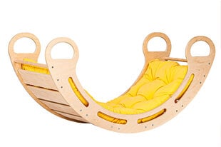 Koka šūpuļkrēsls Montessori Babylike, 120 cm, dzeltenais cena un informācija | Attīstošās rotaļlietas | 220.lv