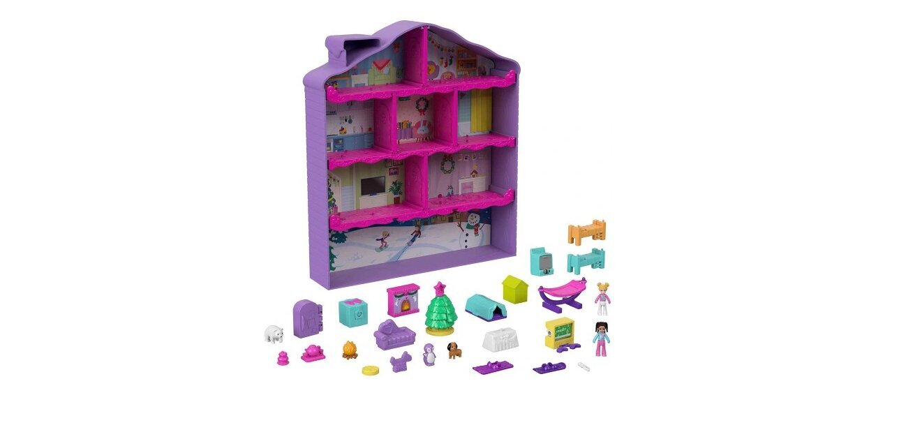 Adventes kalendārs Polly Pocket Doll + aksesuāri cena un informācija | Rotaļlietas meitenēm | 220.lv