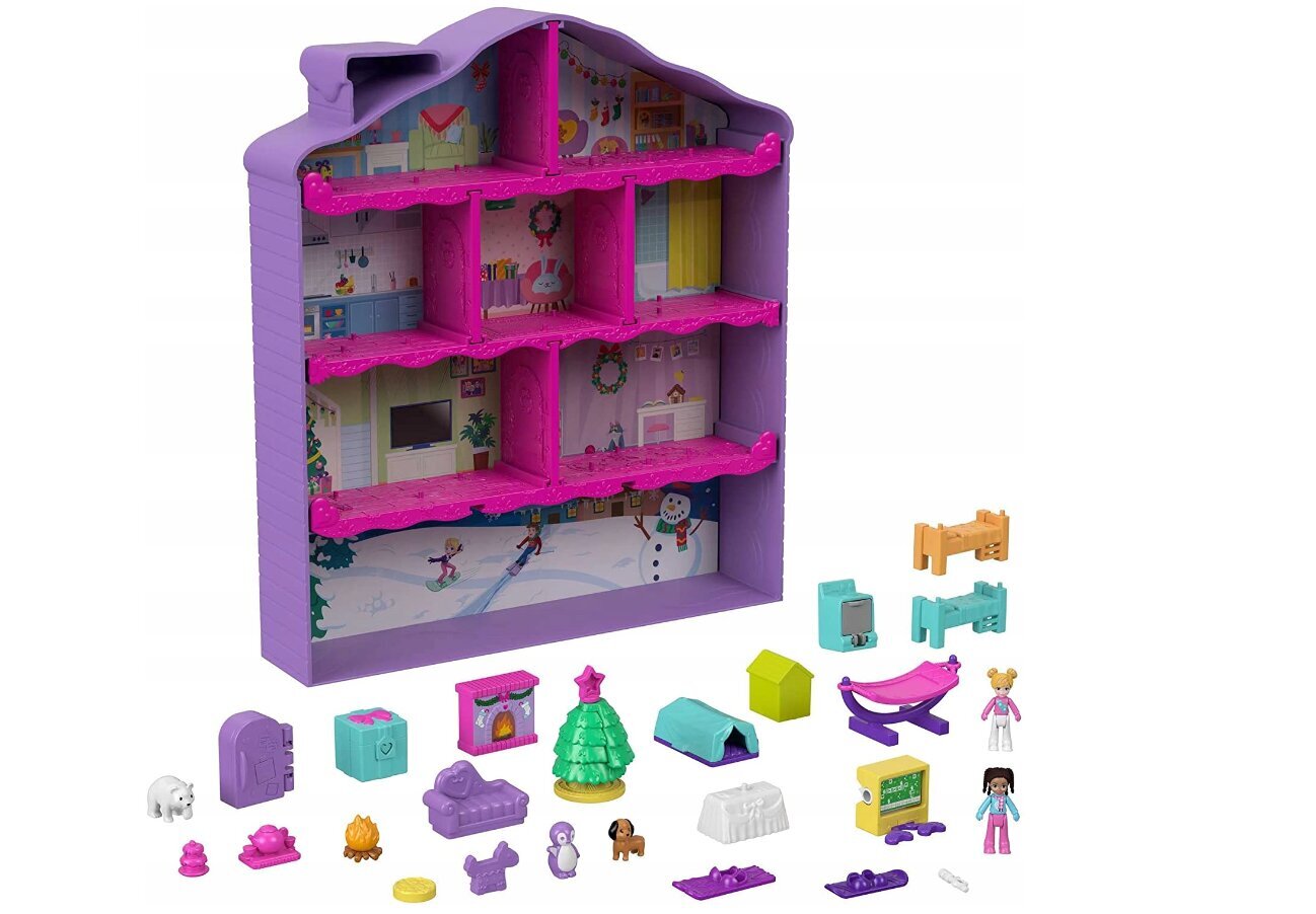 Adventes kalendārs Polly Pocket Doll + aksesuāri cena un informācija | Rotaļlietas meitenēm | 220.lv