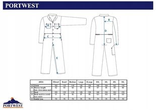 Darba kombinezons Portwest C811, oranžs цена и информация | Рабочая одежда | 220.lv