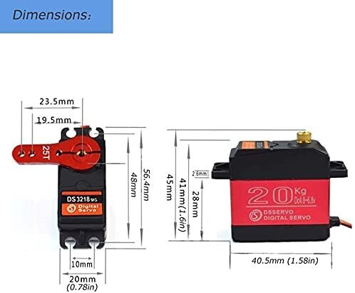 20kg servo DS3120MG alumīnija apvalks ūdensizturīgs digitālais servo RC automašīnai (vadības leņķis 180) cena un informācija | Droni | 220.lv