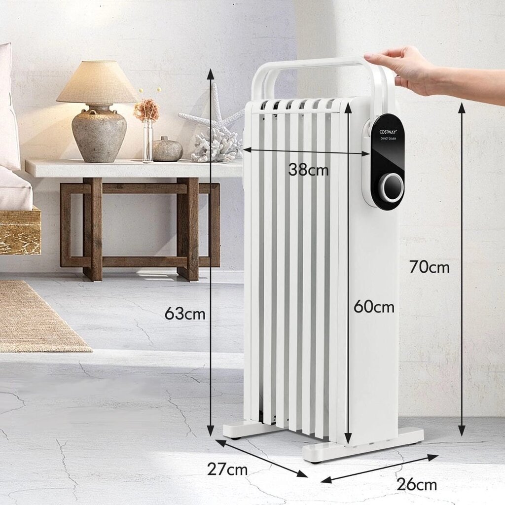 Elektriskais eļļas radiators ar riteņiem 1500W Costway cena un informācija | Sildītāji | 220.lv