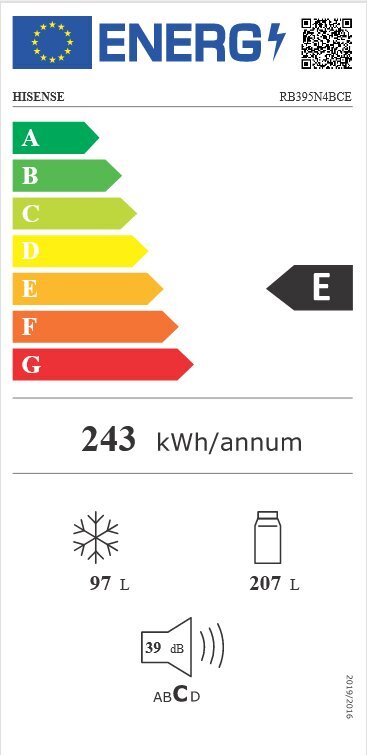 Hisense RB395N4BCE цена и информация | Ledusskapji | 220.lv