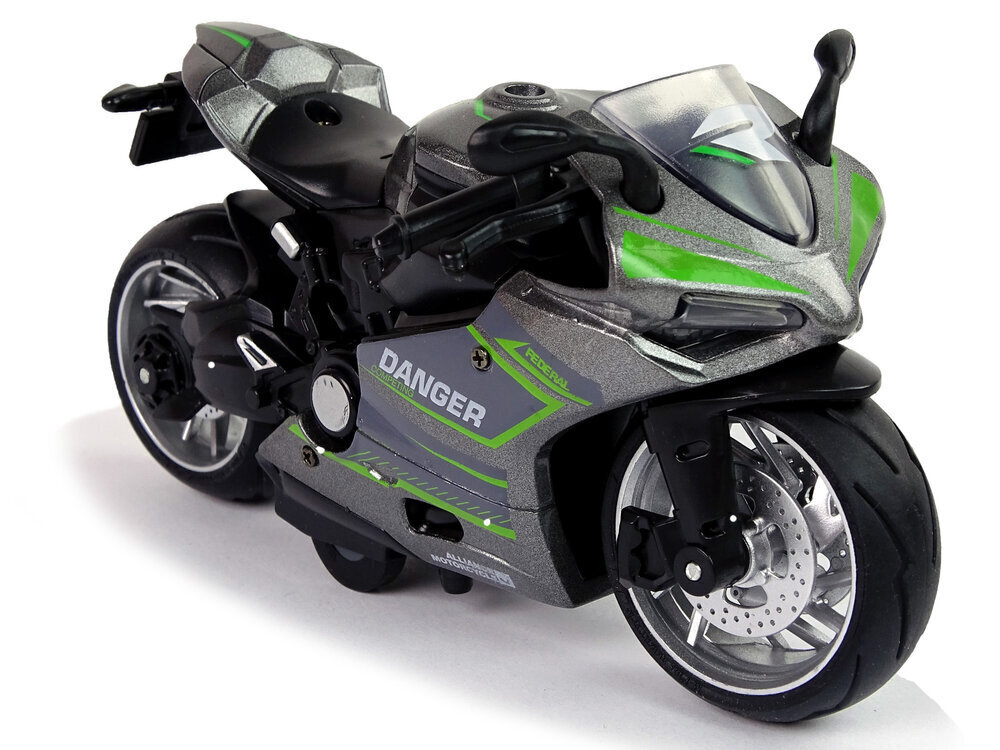Rotaļu motocikls Lean Toys, pelēks cena un informācija | Rotaļlietas zēniem | 220.lv