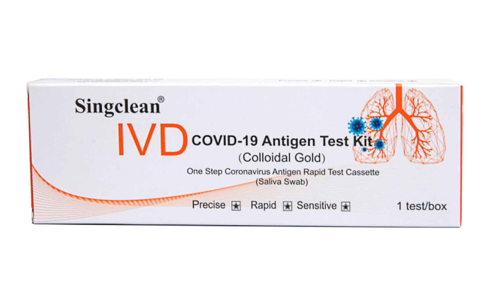 COVID-19 antigēna eksprestests no siekalām (siekalas) Singclean, Colloidal Gold, 10 gab. cena un informācija | COVID-19 antigēnu testi, siekalu testi | 220.lv