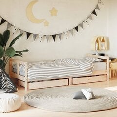 Bērnu gultas rāmis ar atvilktnēm, 80x200 cm, priedes masīvkoks цена и информация | Детские кровати | 220.lv