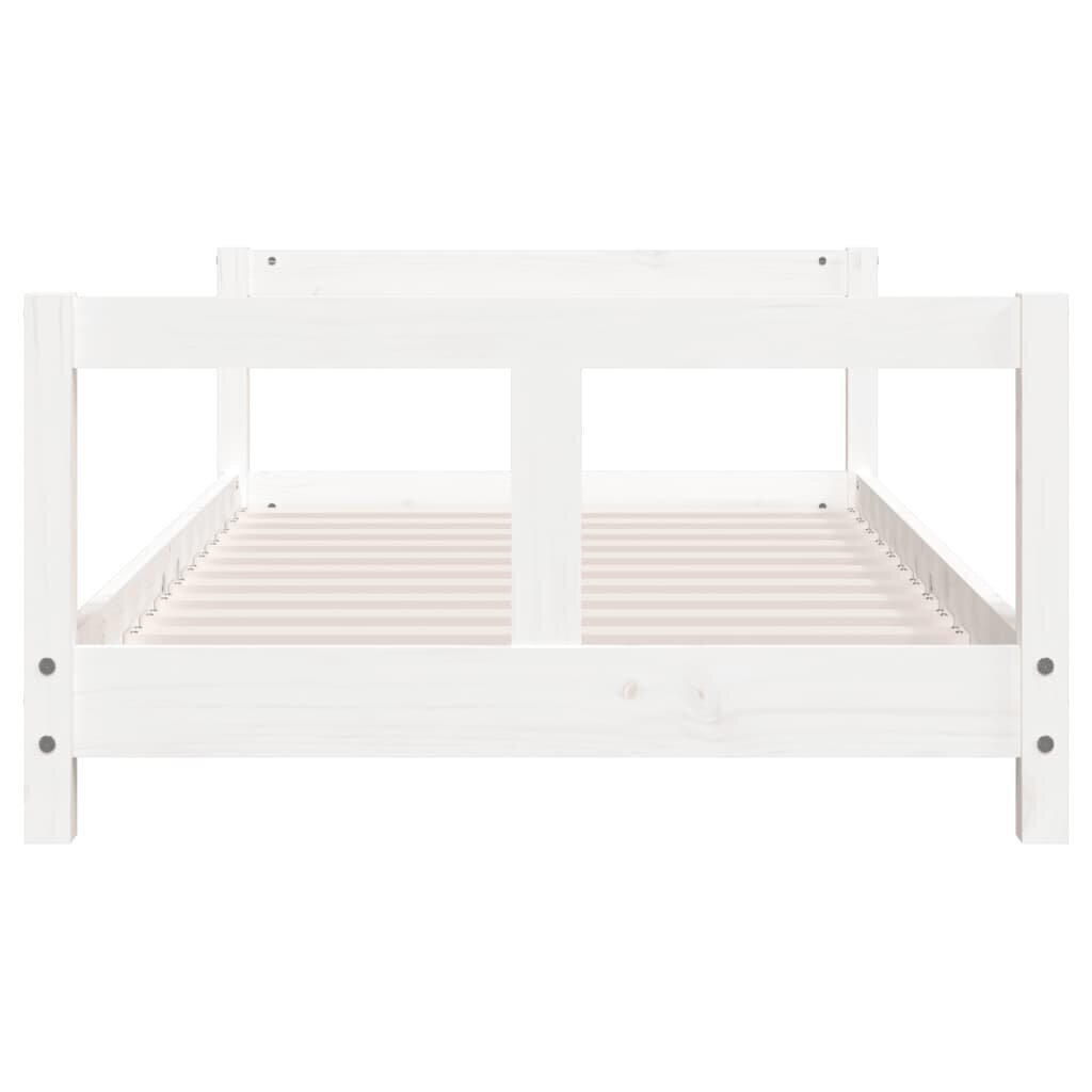 Bērnu gultas rāmis, balts, 80x160 cm, priedes masīvkoks цена и информация | Bērnu gultas | 220.lv