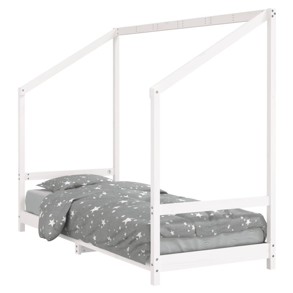 Bērnu gultas rāmis, balts, 80x200 cm, priedes masīvkoks cena un informācija | Bērnu gultas | 220.lv