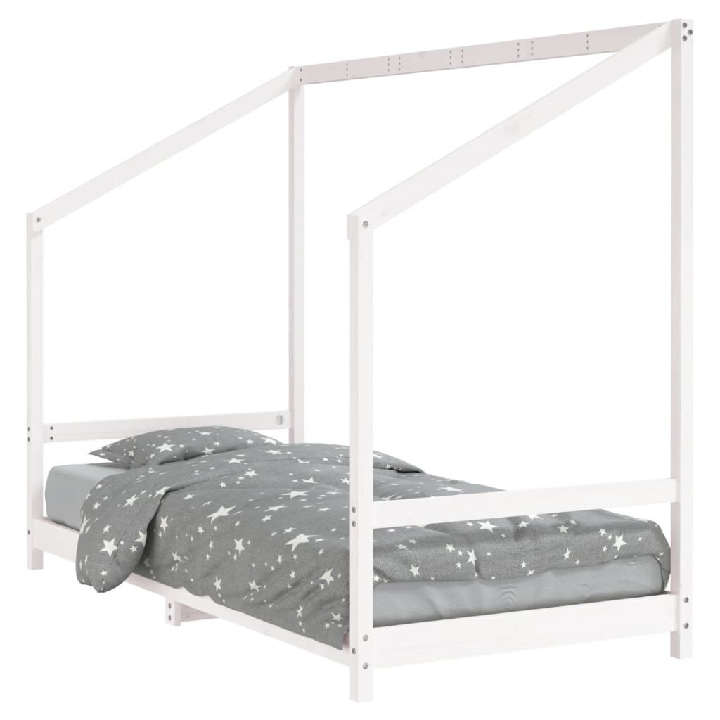 Bērnu gultas rāmis, balts, 90x190 cm, priedes masīvkoks цена и информация | Bērnu gultas | 220.lv