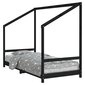 Bērnu gultas rāmis, melns, 90x190 cm, priedes masīvkoks cena un informācija | Bērnu gultas | 220.lv