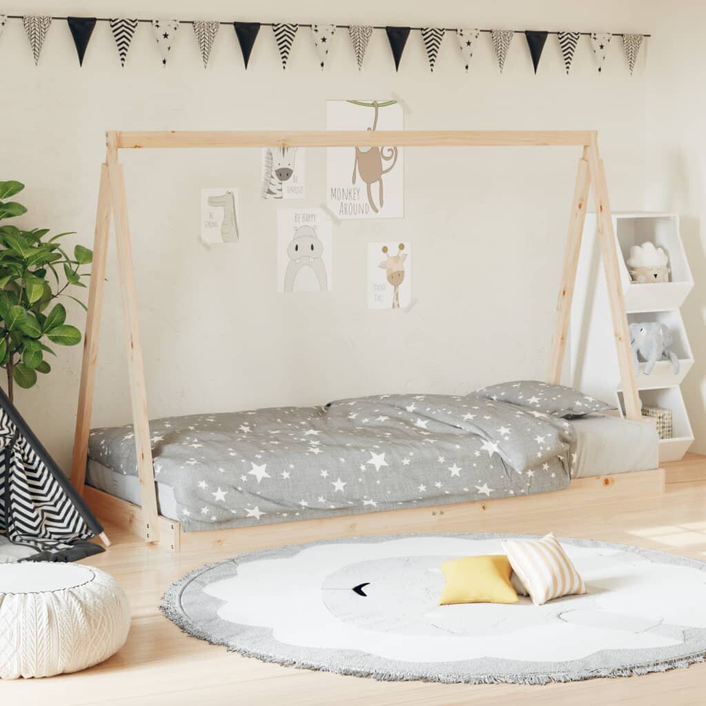 Bērnu gultas rāmis, 90x200 cm, priedes masīvkoks cena un informācija | Bērnu gultas | 220.lv
