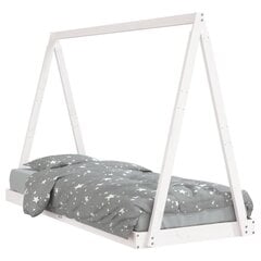 Bērnu gultas rāmis, balts, 80x200 cm, priedes masīvkoks цена и информация | Детские кровати | 220.lv