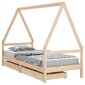 Bērnu gultas rāmis ar atvilktnēm, 80x200 cm, priedes masīvkoks цена и информация | Bērnu gultas | 220.lv