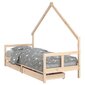 Bērnu gultas rāmis ar atvilktnēm, 80x200 cm, priedes masīvkoks cena un informācija | Bērnu gultas | 220.lv