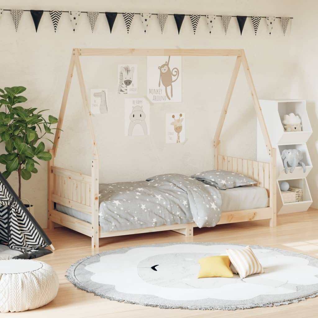 Bērnu gultas rāmis, 80x160 cm, priedes masīvkoks cena un informācija | Bērnu gultas | 220.lv