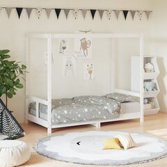 Bērnu gultas rāmis, balts, 80x160 cm, priedes masīvkoks cena un informācija | Bērnu gultas | 220.lv
