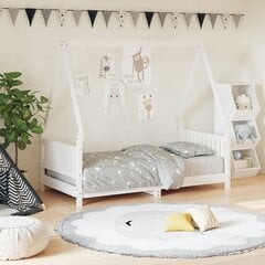 Bērnu gultas rāmis, balts, 80x160 cm, priedes masīvkoks цена и информация | Детские кровати | 220.lv
