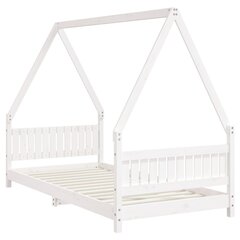 Bērnu gultas rāmis, balts, 90x190 cm, priedes masīvkoks cena un informācija | Bērnu gultas | 220.lv