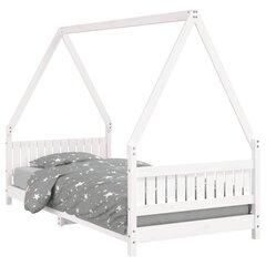 Bērnu gultas rāmis, balts, 90x200 cm, priedes masīvkoks цена и информация | Детские кровати | 220.lv