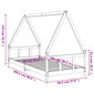 Bērnu gultas rāmis, melns, 90x200 cm, priedes masīvkoks cena un informācija | Bērnu gultas | 220.lv