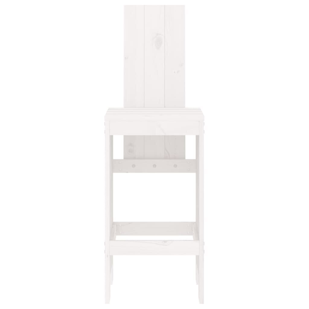 Bāra krēsli, 2 gab., 40x42x120 cm, priedes masīvkoks, balti cena un informācija | Dārza krēsli | 220.lv