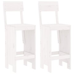 Bāra krēsli, 2 gab., 40x48,5x115,5 cm, priedes masīvkoks, balti cena un informācija | Dārza krēsli | 220.lv