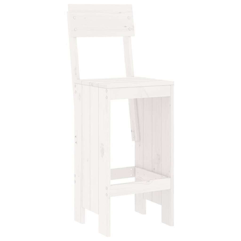 Bāra krēsli, 2 gab., 40x48,5x115,5 cm, priedes masīvkoks, balti cena un informācija | Dārza krēsli | 220.lv