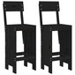 Bāra krēsli, 2 gab., melni, 40x48,5x115,5 cm, priedes masīvkoks цена и информация | Dārza krēsli | 220.lv