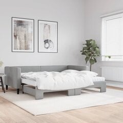 Dīvāngulta ar matraci, gaiši pelēks audums, 90x200 cm цена и информация | Кровати | 220.lv