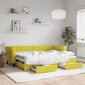 Izvelkams dīvāns ar atvilktnēm, dzeltens, 80x200 cm, samts cena un informācija | Gultas | 220.lv